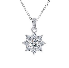 Kabelkette Kette Halskette Anhänger Stern Zirkon 925 Sterling Silber Damen 