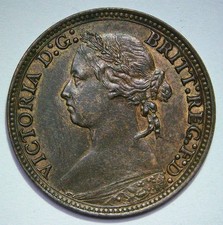 1879 Victoria FARTHING, Bun