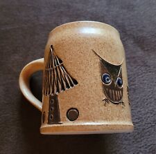 Humpen Becher Eule Ton / Keramik wie neu vom Künstlermarkt