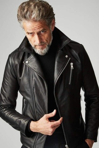 Neu schwarze lederjacke herren - schwarze,