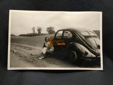 alte Foto-AK - VW Brezel-Käfer – um ca. 1950 Besatzungskennzeichen BH Hamburg
