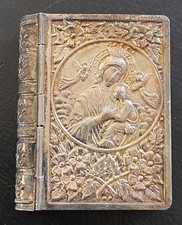 antike Dose Schachtel Etui für Rosenkranz Buchform - Maria