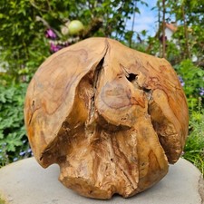  Teakholz Kugel Skulptur