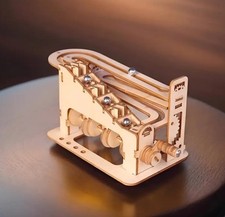 Spannende 3D Holz Puzzle Spiral Murmelbahn Kugelbahn Modell Bausatz mit Kugeln