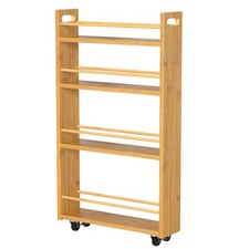 Schmales Bambus-Rollregal mit