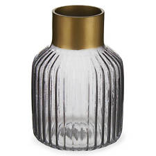 Gestreifte Vase mit Golddekor