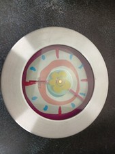 Wanduhr Uhr Quartz bunt Ring silber ohne Zahlen d 20 cm Uhrwerk Dannol