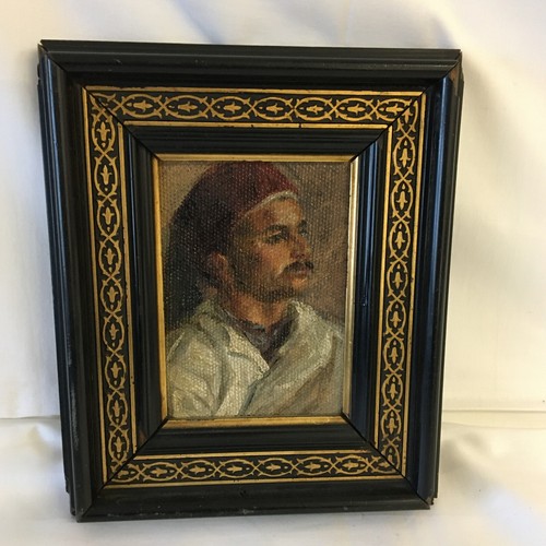 ölbild mann mit fez - mit,