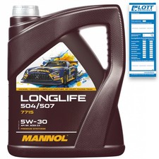 5L Mannol Longlife Öl 5W-30 Motoröl API SN VW 504.00 507.00 BMW LL-04 MB 229.51