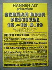 Tour Concert Poster German Rock Festival 1973 Birth Passport Guru Krautrock Amon