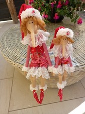 **Zuckersüßes Pinocchio paar ,Tilda art,Weihnachten,Deko,Landhaus,rot**