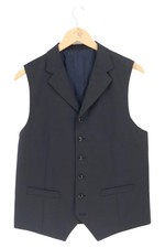 LINUS Herren Anzugweste Business Elegant Schwarz Gr. 50/L Baumwolle Klassisch