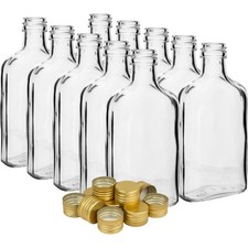 10 x 200ml leere Glasflaschen  mit Verschluss Eckig  Likörflaschen Flasche