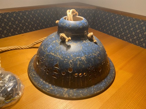 Blaue steingut hängelampe - hängelampe,