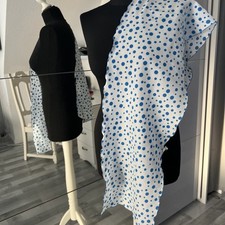 Halstuch Schal Weiß Blau Gepunktet  27x130cm