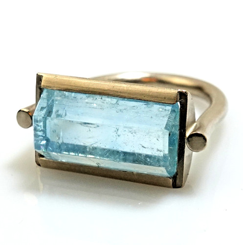Ring gold aquamarin - gold,