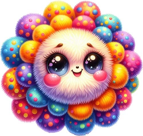 Colourful rainbow cartoon - colourful,
