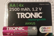 1 Stück Rosa TRONIC Rechargeable Batterie AA 2500mAh, 1.2v NiMH Colour Edition 