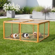 Freilauf Freigehege Hasenstall Kaninchenstall Hasenkäfig Holz Kleintierstall M01