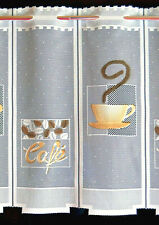 Kaffee Scheibengardine 1 Teil 14,5 cm Küchengardine Cafe Küchen Bistro Gardine