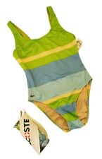 Lacoste Badeanzug Badeanzug 1-teilig Größe XS blau grün neu mit Etui