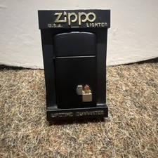 Damen Zippo Benzin Feuerzeug Matt Schwarz Slim Model 1618ZE Vintage 90iger 