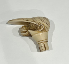 Antike Figur Affenkopf Bein Schnitzerei Gehstock Affe Asiatika Spazierstock