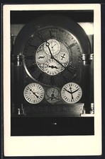 AK Uhr mit Anzeigen für Tag, Wochentag, Monat, Tierkreiszeichen und Mondlauf 