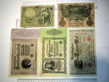 M07 Sammlung Lot 5 alte Geldscheine Deutschland 1906-1923 Infl. KR 10RM-100.000M