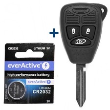 Auto Schlüssel Gehäuse Fernbedienung 3 Tasten für Chrysler Jeep Dodge +Batterie