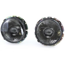 Scheinwerfer Schwarz Smoke Geriffelt Paar passend für VW Golf 1 + Cabrio 74-83