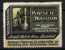 Reklamemarke Kaiser-Natron - rein wie der Urquell, Arnold Holste Wwe., Bielefel 