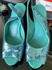 APART Damen Schuhe Pumps Gr. 38 Türkis Farbige Leder