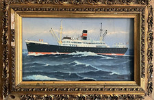 Original Ölgemälde Fischereischiff auf See um 1957 – Kapitänsbild Deutschland