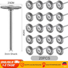 20x Rundbürsten Edelstahl Drahtbürste 25mm für Dremel Proxxon Mini Schleifer