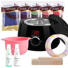 Salon Wachsgerät Set Wachswärmer Wachs Erhitzer+Wachs Bohnen Haarentfernung Wax