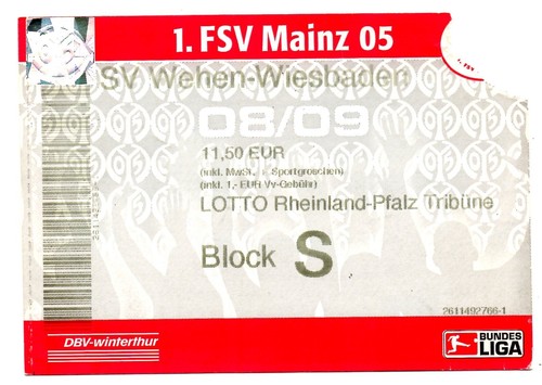 Ticket fsv mainz sv - mainz, 05