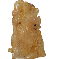 China-honigfarbene Jade Figur aus der Ming bis Qing Dynastie 18.-19.Jahrhundert