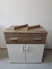 Wickelkommode / Kommode / +Wandregal - Weiss-Sonoma-Eiche-Trüffel Nachbildung