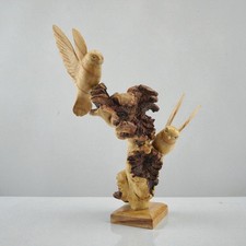 2 handgeschnitzte Kanarienvögel Jempinis Holz Vogel Deko Holzvogel