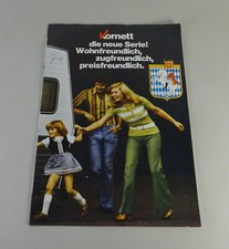 Prospekt / Broschüre Kornett Wohnwagen 380 / 550 TL + 460 TN Stand 1974