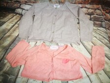 Strickjacke + Bolero Zara Größe 104 beige + lachs rosa Blume geknöpft