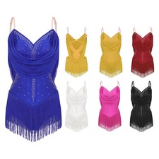 Damen Kleid Party Kostüm Lateinisch Bodysuit Tango Trikot Walzer Unitard Salsa