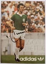 Franz Beckenbauer Cosmos New York handsignierte Autogrammkarte Rückseite anders