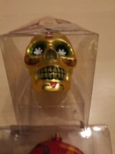 2 X Totenkopf Anhänger echt Glas  Magic BY Inge Christbaum Schmuck