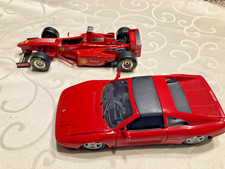 2 x Ferrari Modellauto`s F300 und 348-TS burago 1:24 rot