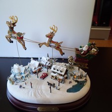 Thomas Kinkade Santas on His way mit Musik Bewegung und Lichtern
