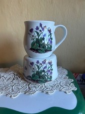 Kaffeetasse Teetasse mit Stövchen Blumen Veilchen Dekor Porzellan