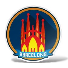 Aufkleber BARCELONA Wandtattoo Souvenir Decal Laptop Wand Helm Auto Motorrad