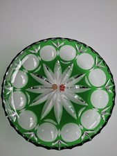 Grosse schwere Bleikristall Schale von Nachtmann Grün